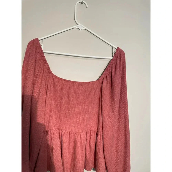 Altar’s State Terracotta Smocked Ruffle Blouse Top - Picture 6 of 9